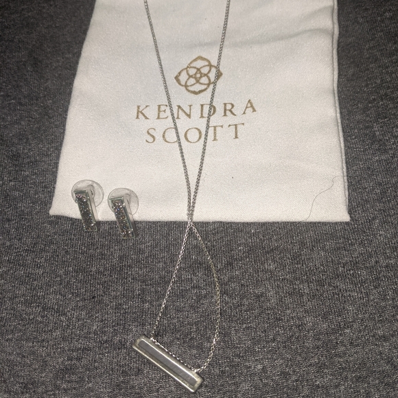 KS Necklace Earrings Set in Multi Drusy/ Silver - Picture 9 of 9